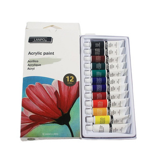 Student  12 color Acrylic paint set 6ml in paper box