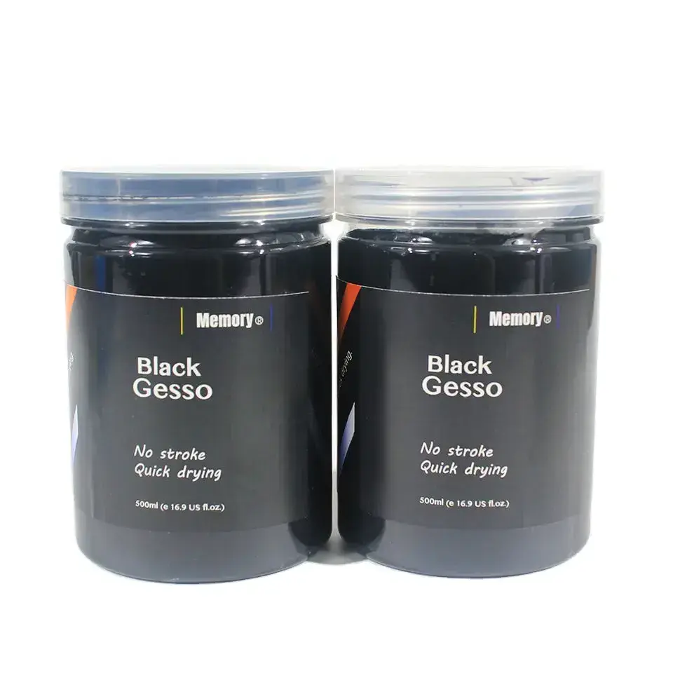 Memory Matt black gesso 500ml no stroke  in tube package painting kit