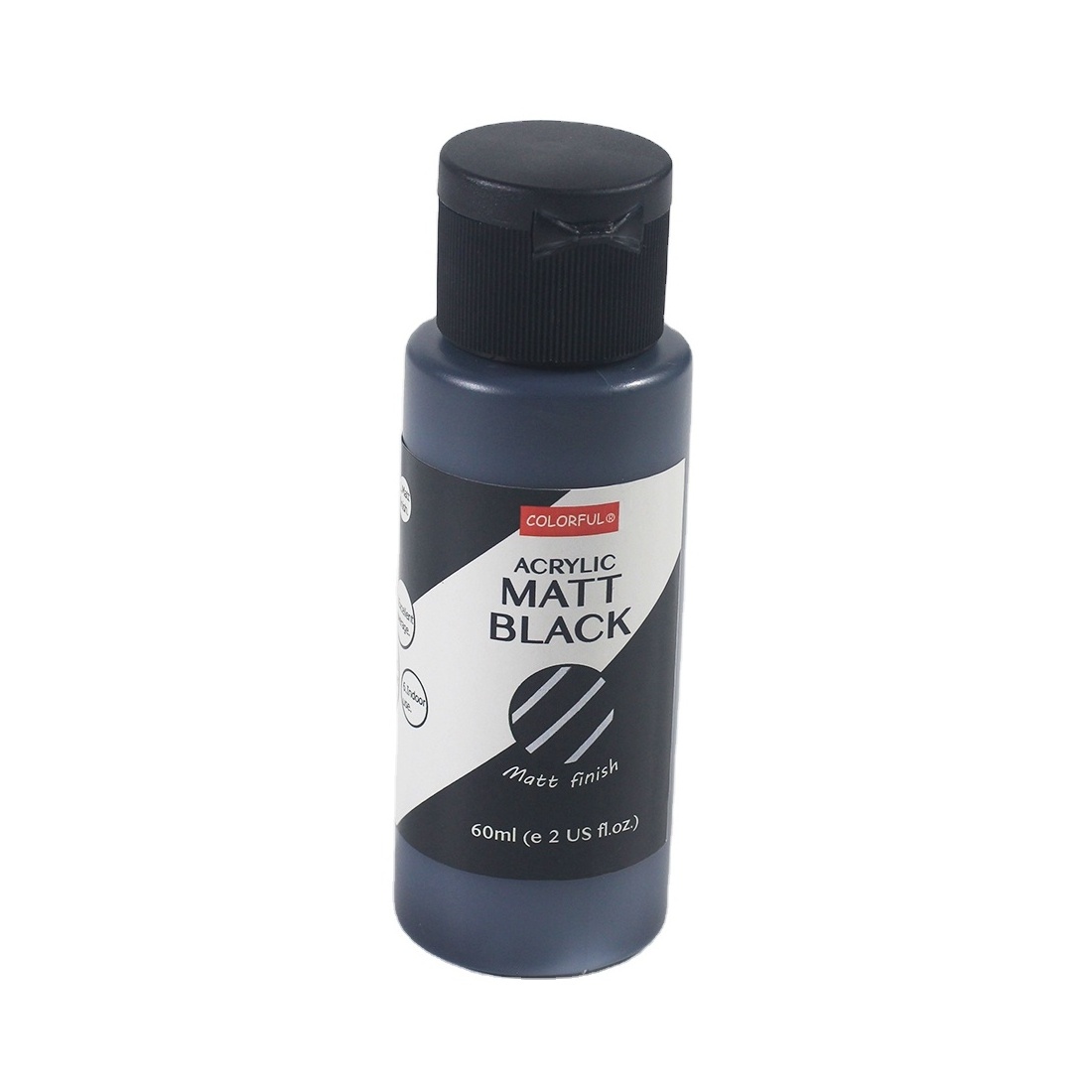 Matt finish black gesso Craft Acrylic 60ml single bottle package