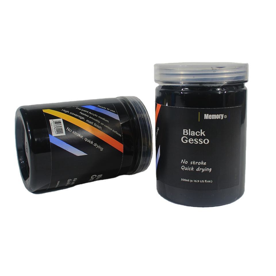 Memory Brand Matt black gesso 500ml no stroke art supply