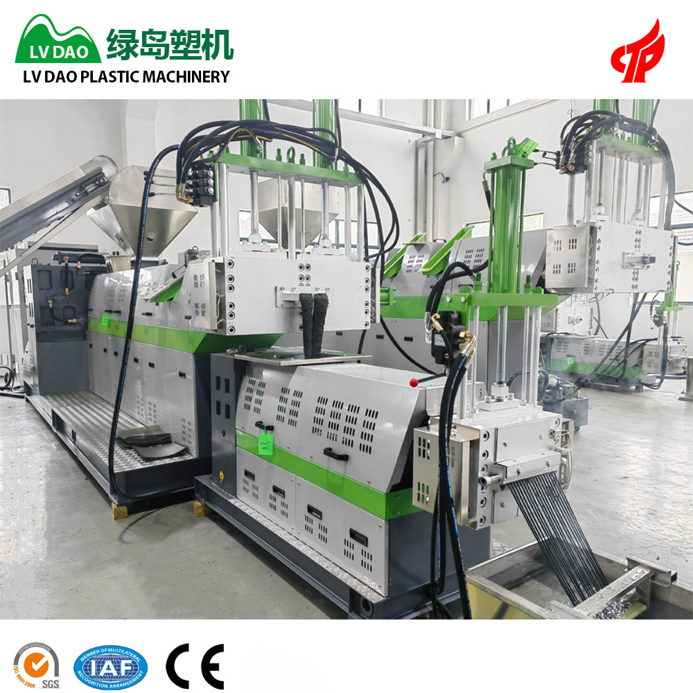 Lvdao Machinery high capacity recycle machine pp pe pswaste plastic recycling pelletizing granules pellet making machine line