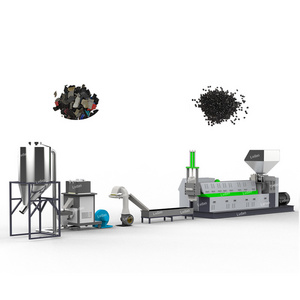 Single Stage 100-1200kg/h plastic film bag melter densifier high output pellet production line