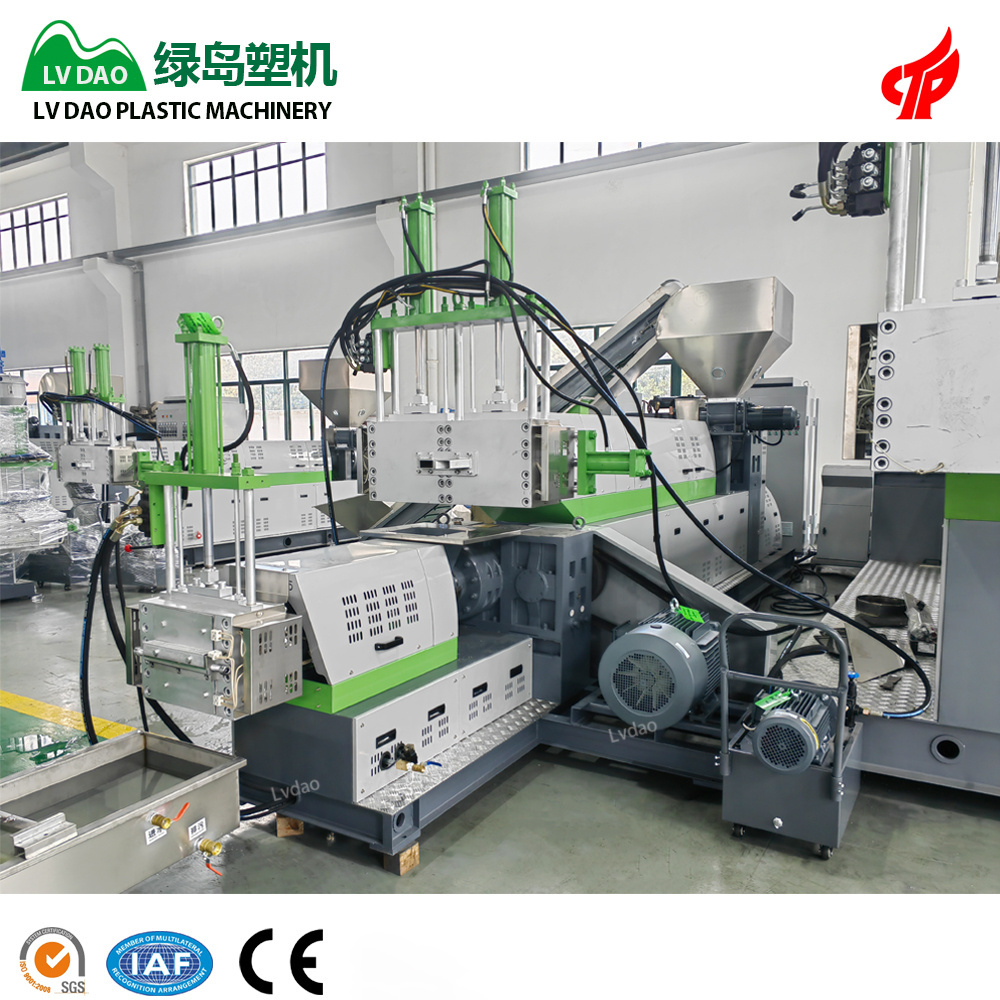 Lvdao Machinery high capacity recycle machine pp pe pswaste plastic recycling pelletizing granules pellet making machine line