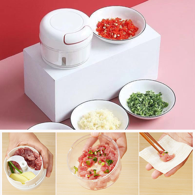 hot selling mini Garlic Crusher household Kitchen Tool Vegetable Chopper Stainless Steel blade Garlic mincer