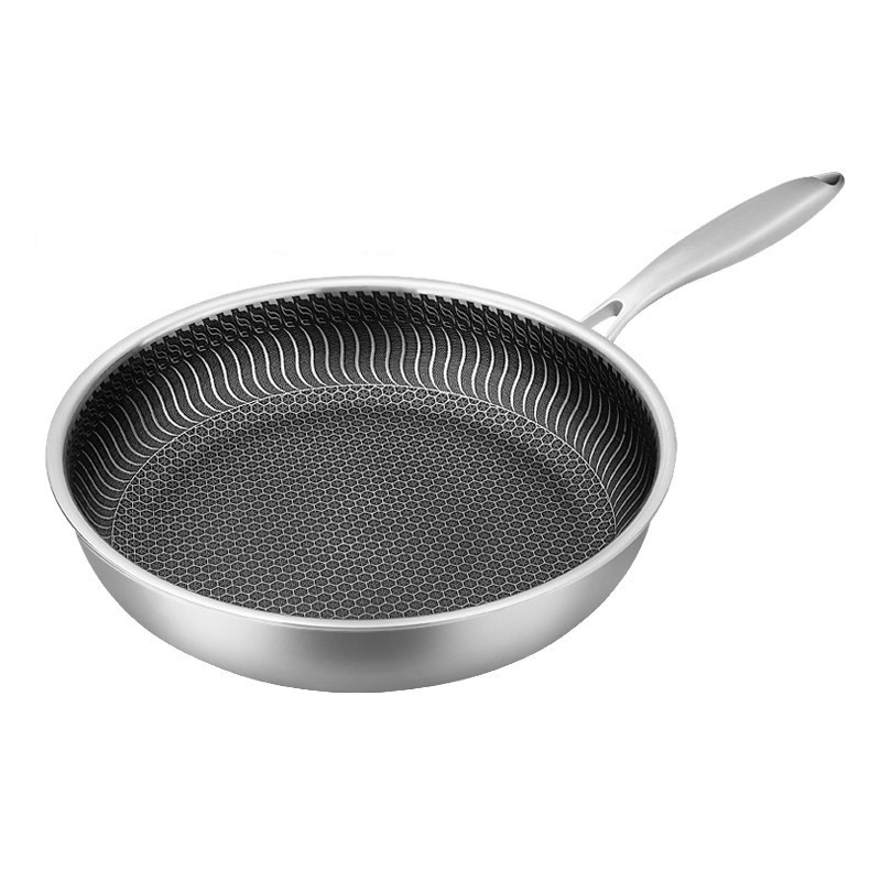 Meisite Customized cookware stainless steel honeycomb fry pan High quality nonstick cooking wok pan