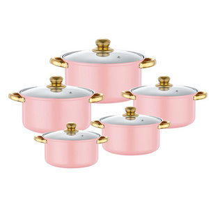 Wholesale cookware set Stock Pot 10pcs Stainless Steel Cooking pots kitchenware Induction casseroles