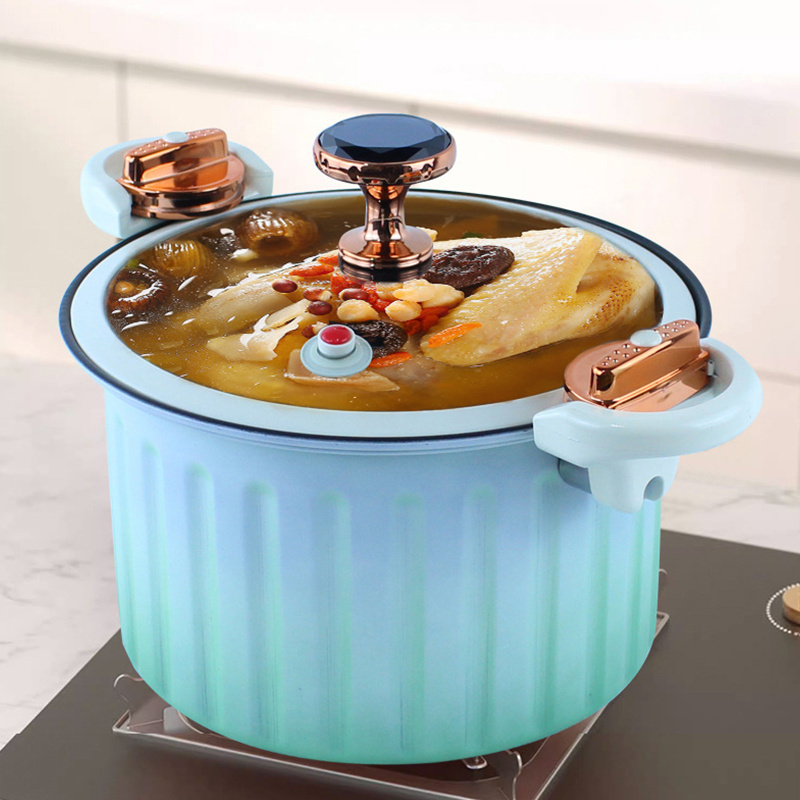 10L New Kitchen Cookware Product Cast Iron Nonstick Stew Soup Pot Gas gradient color Micro Pressure Cooker