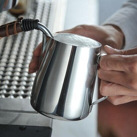 Barista Coffee Maker Frother Silver Stainless Steel Jug Frothing Latte Art Cup Coffee Printer