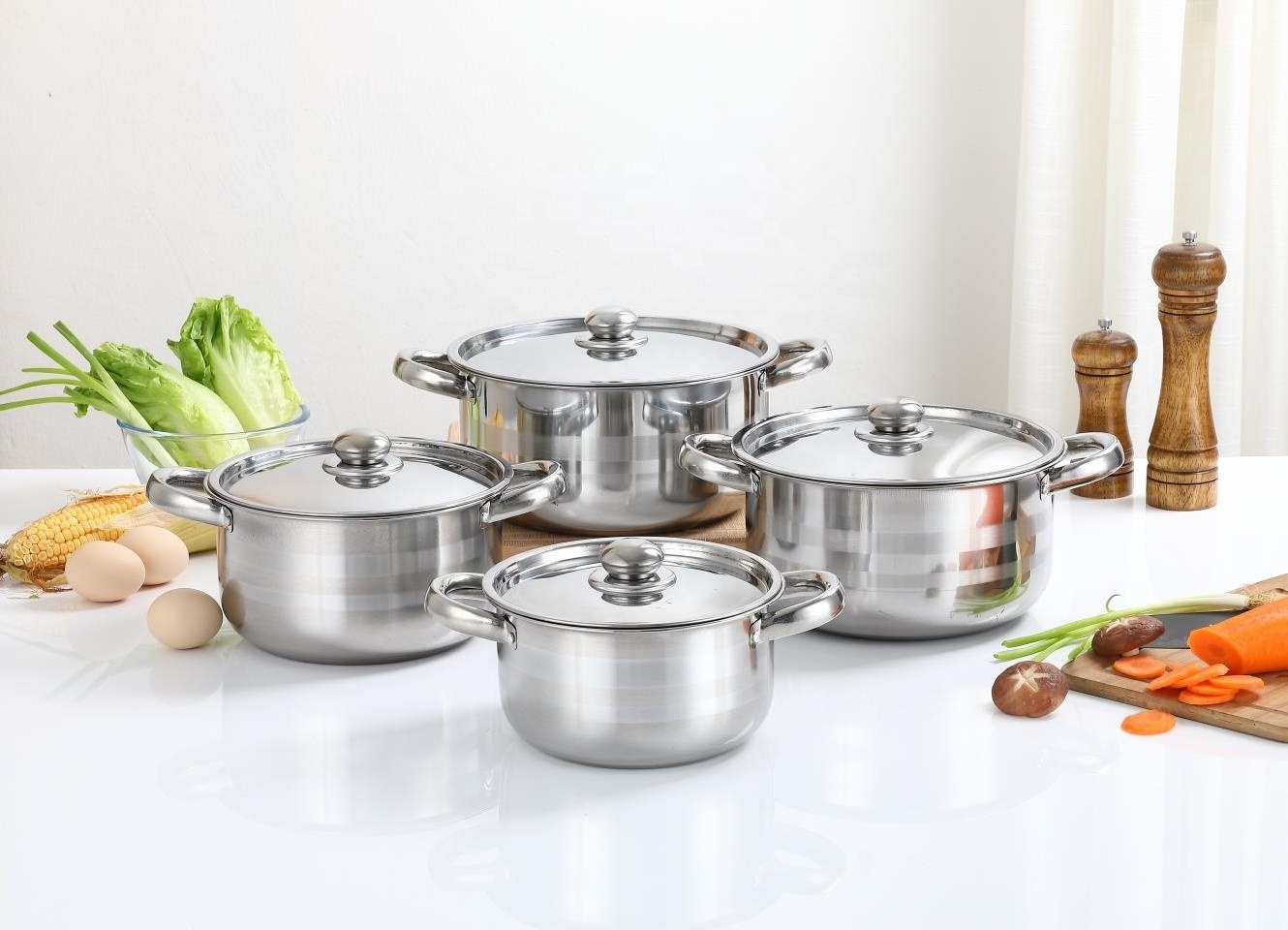 Homeuse Stainless Steel 8 pcs cooking pot sets kitchen utensil nonstick pots sets maemites inox Casserole