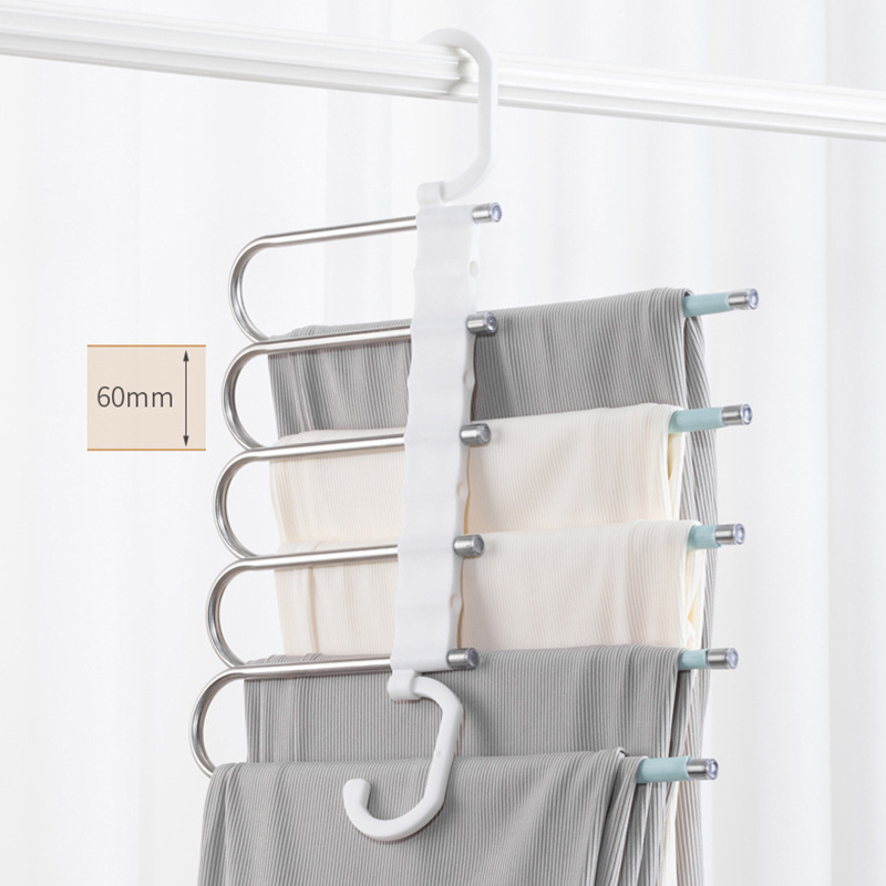 Foldable Pants Hangers Saving Space Multifunctional Hanger 5 In 1 Trouser Organizer Racks Jeans holder Hanger Hook