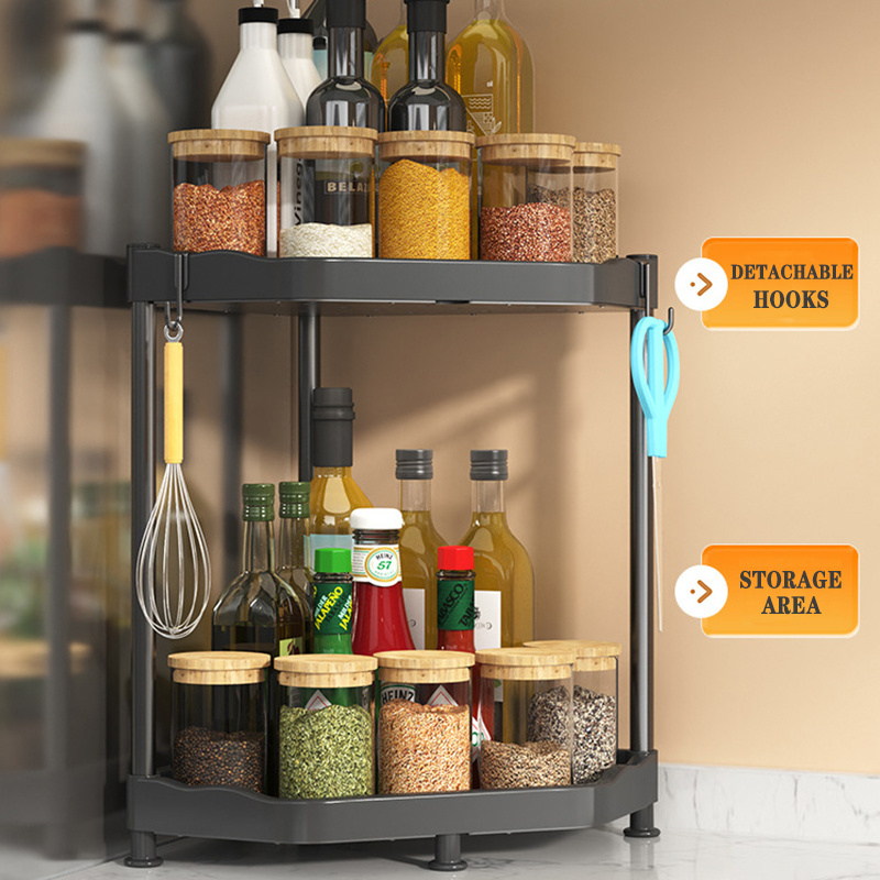 wall mounted kitchen Storage Corner Spice shelf Stainless Steel bathroom Shampoo rack Organizer