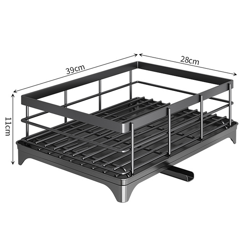 2024 New style double layer dish drain rack Kitchen metal tableware storage holder sink bowl plate organize rack