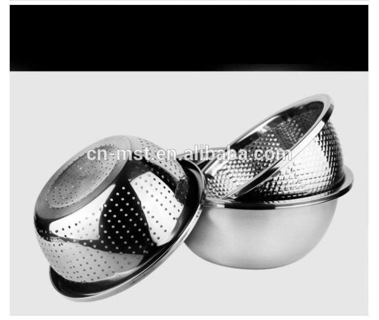 High quantity Kitchen cooking utensil Stainless steel Strainer rice colander Vegetable Fruit Washing Sieve