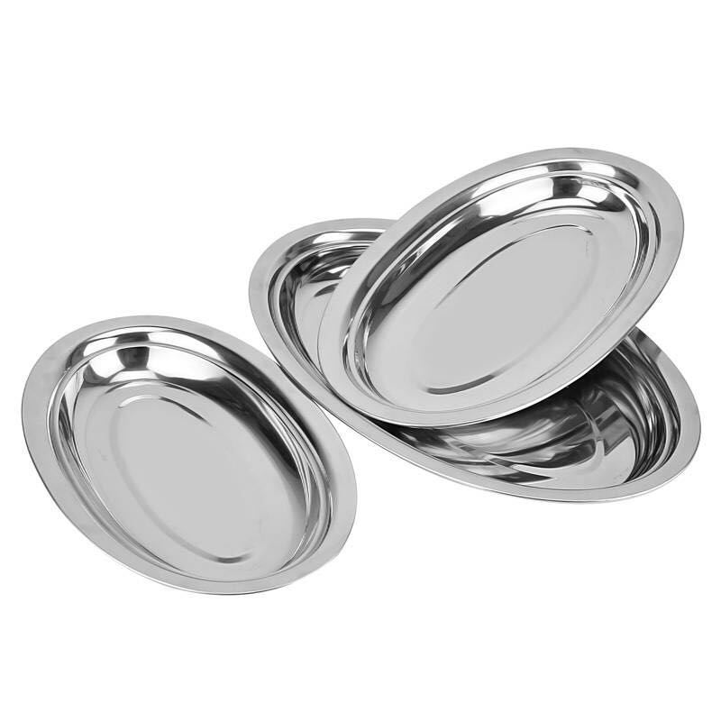 Wholesale stainless steel Restaurant Home oval plate deep oval plate inox deep egg shape plate egg tray