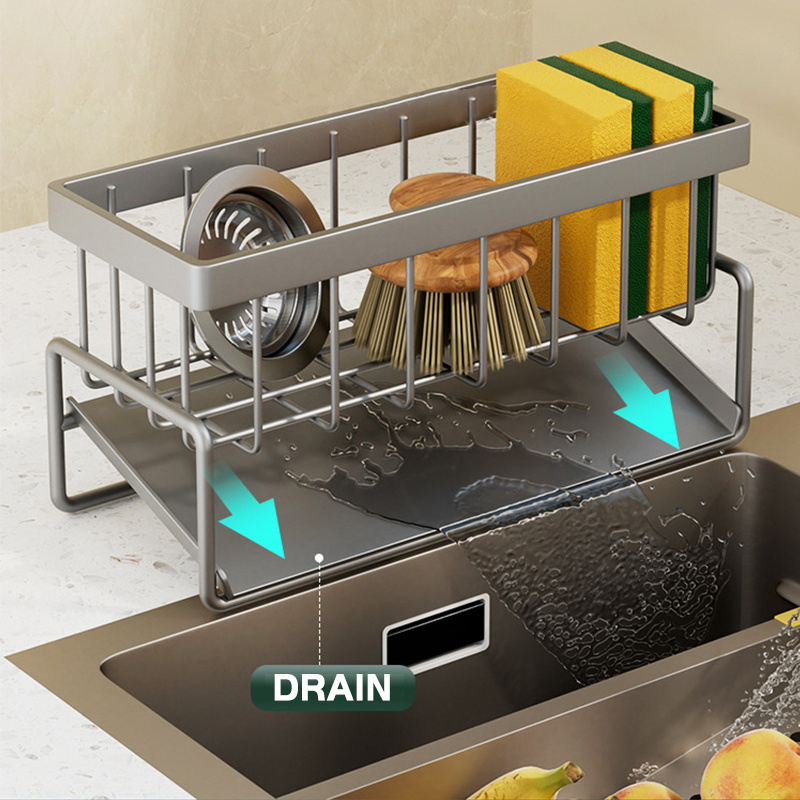 Mini kitchen organizer holder sink sponge rag organizer basket sink Drain basket rack