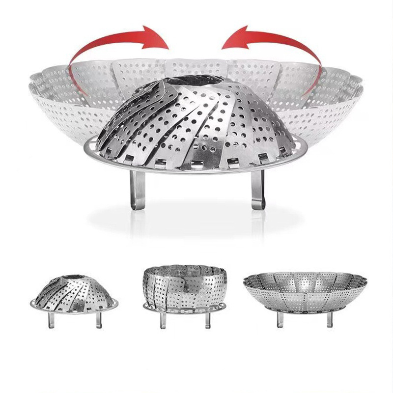 Kitchen Tools Folding Seafood Cooking cookware Vegetable Steamer Basket  Bun Dim Sum Vegetable Steamers