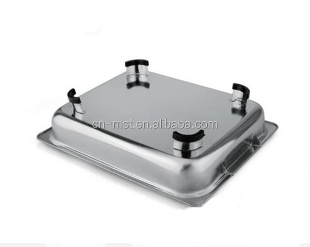 stainless steel camping food dish square furnace plate glass lid buffer stove restaurant buffet food dishes plate