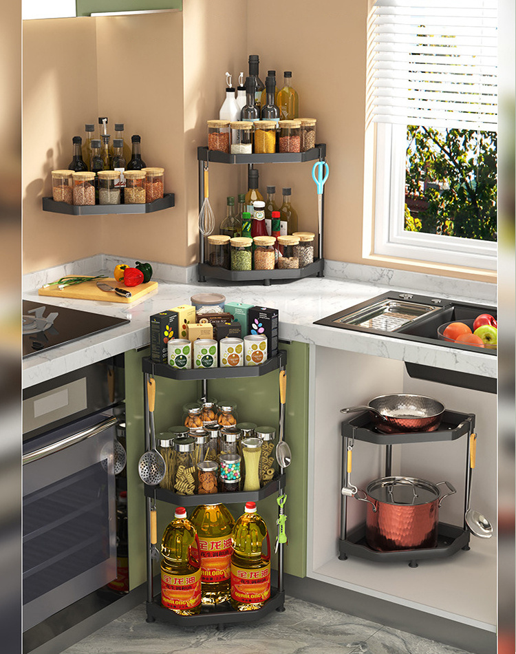 wall mounted kitchen Storage Corner Spice shelf Stainless Steel bathroom Shampoo rack Organizer