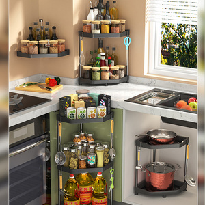 wall mounted kitchen Storage Corner Spice shelf Stainless Steel bathroom Shampoo rack Organizer