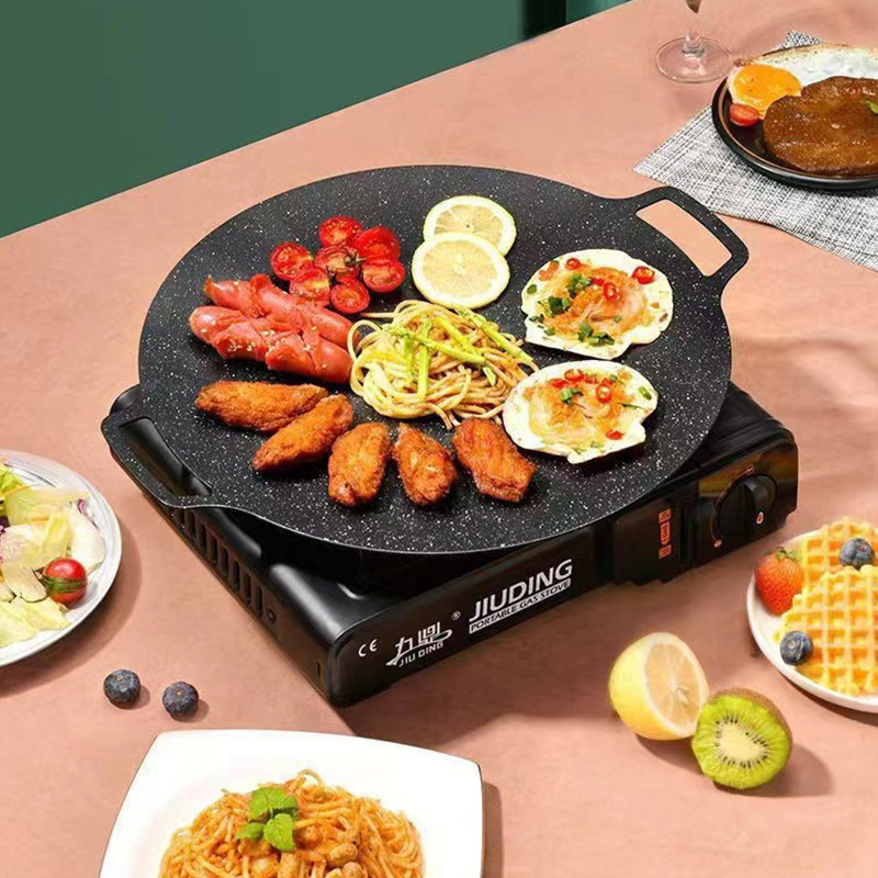 Korean nonstick frying pan Outdoor BBQ Plate camping Grill Pan barbecue Baking Pan