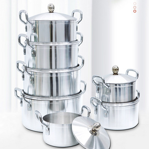 High quality aluminum thickened cookware set soup pot casserole kitchenware juego de ollas stock pots