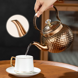 Stainless Steel gold Copper Teapot Whistling Kettle Hot Water Tea Pot 2L TeaPots Kettles