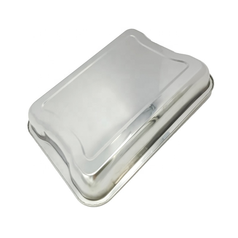 Stainless steel large size square shape plate Multi size food serving tray