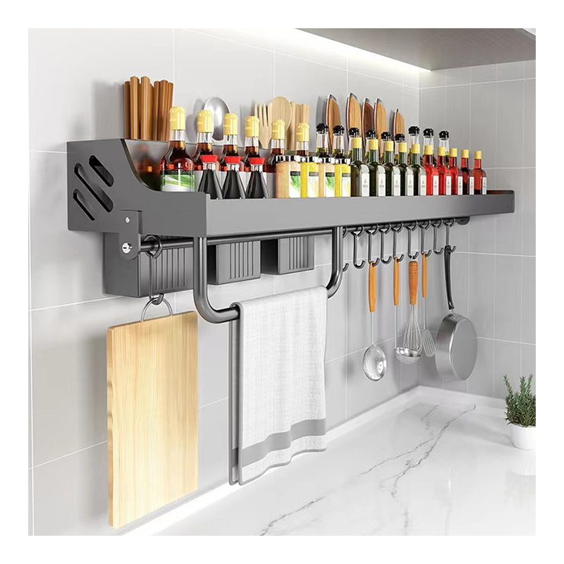 Stainless Steel Wall Mounted Knife Holder Tableware Storage Shelving Units Spice Organizer Rack wall knife rack