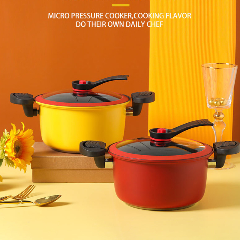 Household Kitchen Quick Stewing stainless steel Micro Pressure Cooker 3.5L Nonstick Cookware Multifunctional Stew Soup Pot