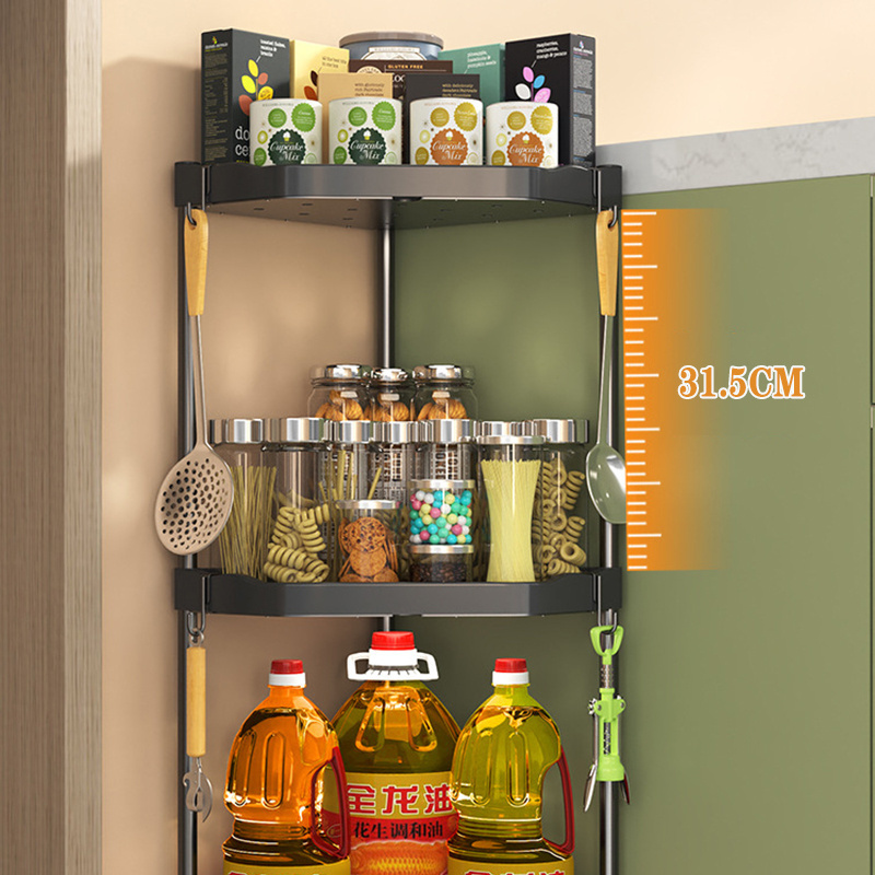 wall mounted kitchen Storage Corner Spice shelf Stainless Steel bathroom Shampoo rack Organizer