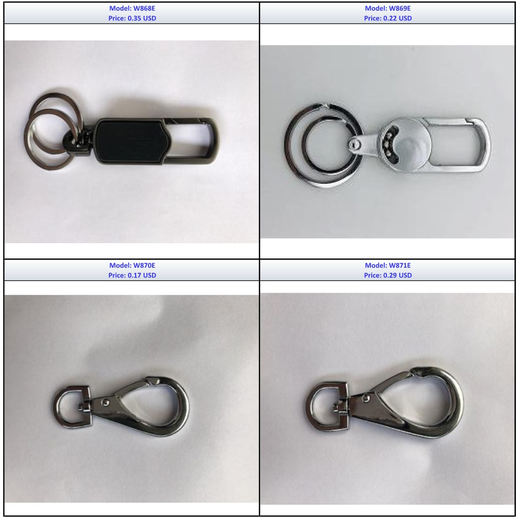 Car Keychain Accessories Metal Key Ring Locking Swivel Hook Zinc Alloy Key Chain with Quick Release Spring Clip