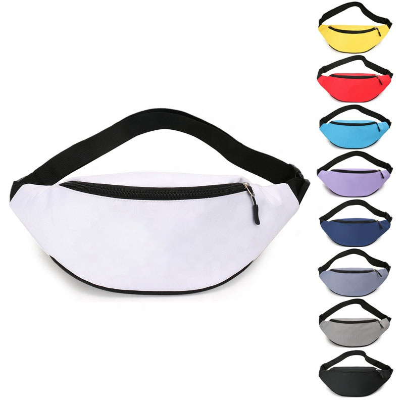 Men Women Running Belt Bag Hip Bum Purse Mobile Phone Pouch Wholesale Simple Plain Color Polyester Fanny Pack Waist Bags