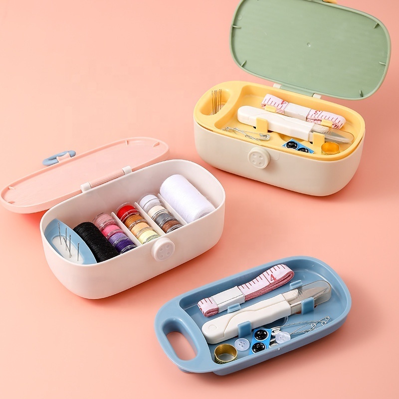 DIY Needlework Sewing Storage Box Travel Hotel Mini Sewing Kit Set Box