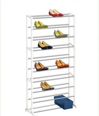 New White ten-layer shoe rack  door Living Room  simple shoe cabinet  Pull out Conrer Metal Stainless Steel Shoe Rack