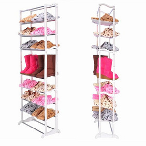 New White ten-layer shoe rack  door Living Room  simple shoe cabinet  Pull out Conrer Metal Stainless Steel Shoe Rack