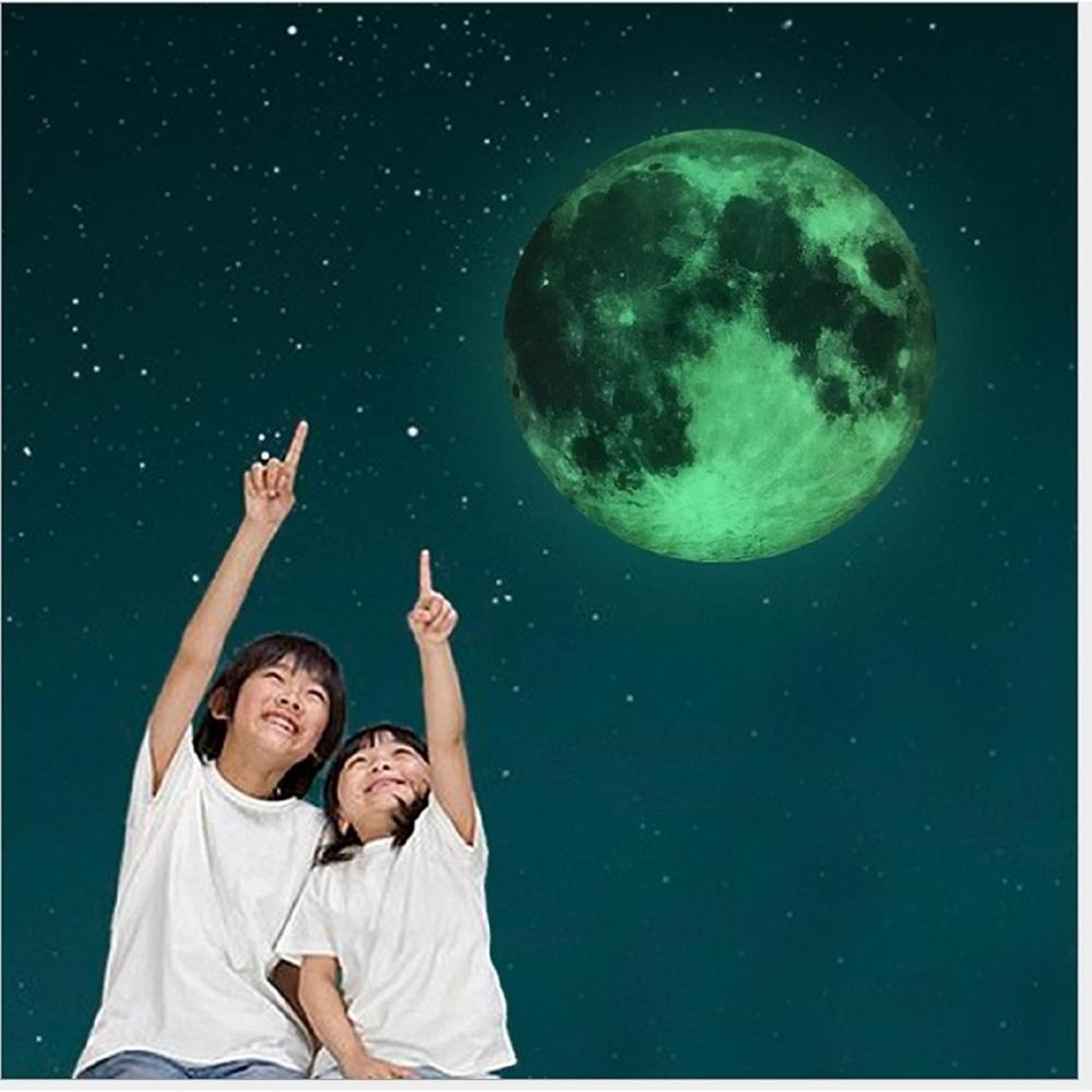 Luminous Moon Earth Cartoon DIY 3D Wall Stickers for Kids Room Bedroom Glow In The Dark Wall Sticker Home Decor Living Room