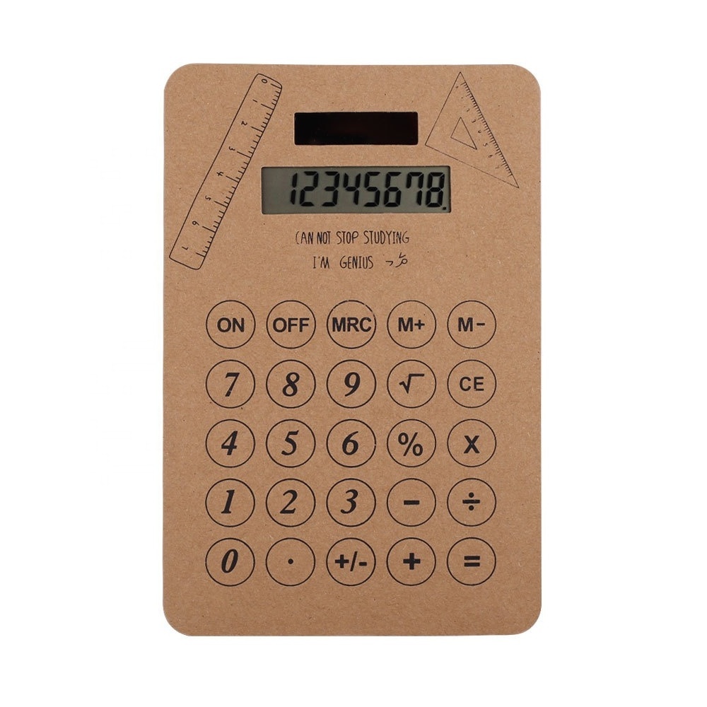 Hot sale Slim Portable Kraft Paper Touch Screen Mouse Pad Office Solar Calculator