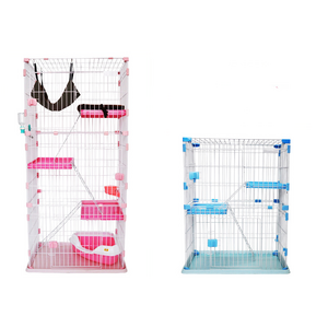 Wholesale good quality pink color folding metal cat cage pet cage