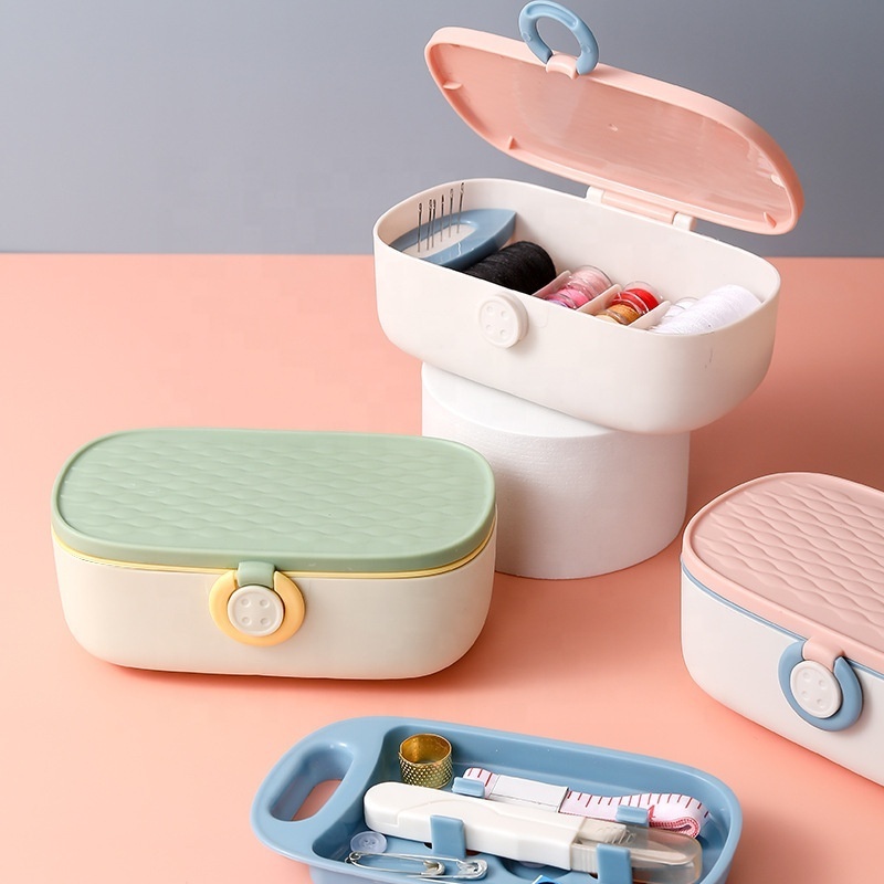 DIY Needlework Sewing Storage Box Travel Hotel Mini Sewing Kit Set Box