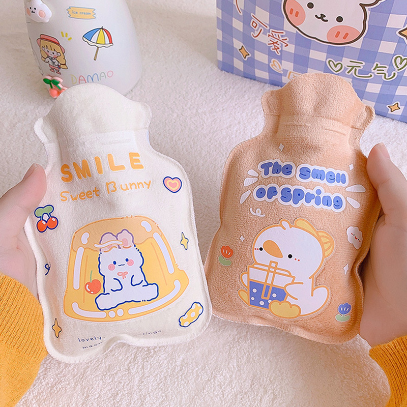 1Pc Lovely Cartoon Hand Po Warm Water Bottle Mini Hot Water Bottles Portable Hand Warmer Girls Pocket Hand Feet Hot Water Bags