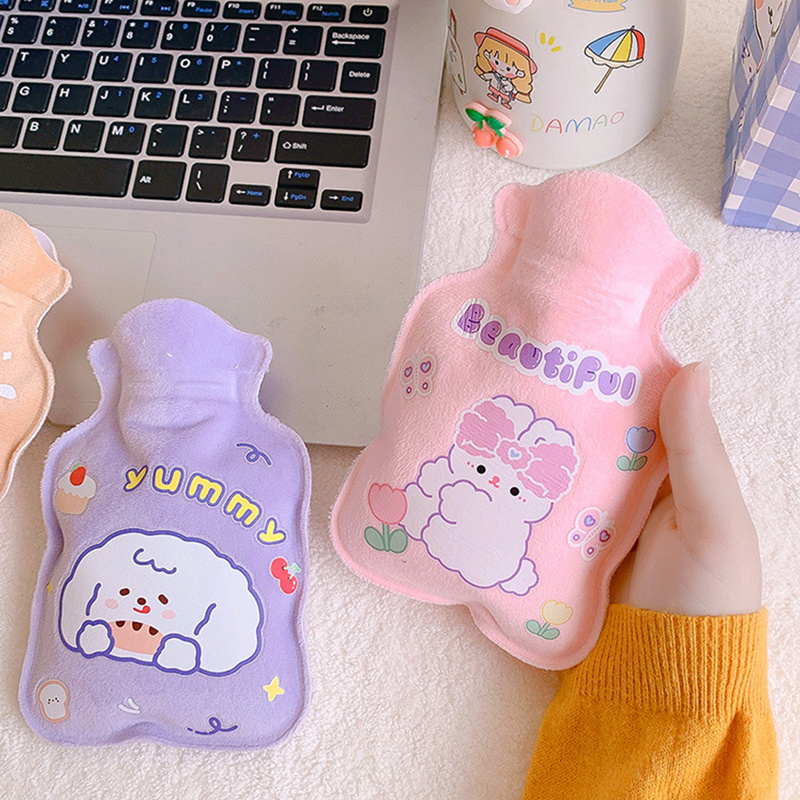 1Pc Lovely Cartoon Hand Po Warm Water Bottle Mini Hot Water Bottles Portable Hand Warmer Girls Pocket Hand Feet Hot Water Bags