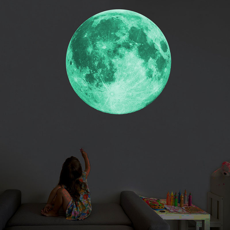 Luminous Moon Earth Cartoon DIY 3D Wall Stickers for Kids Room Bedroom Glow In The Dark Wall Sticker Home Decor Living Room