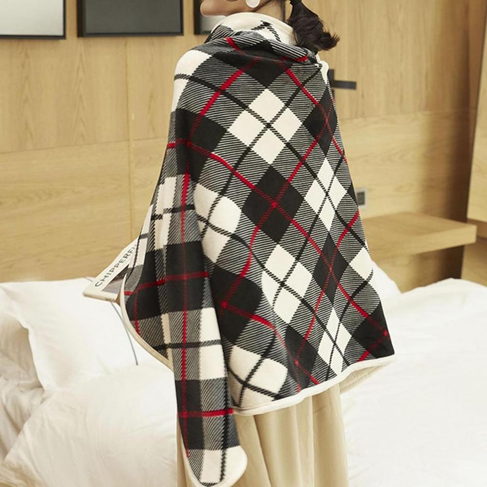 Adjustable Timing USB Electric Heated Blanket Warm Shawl Flannel Throw Blanket 140x80cm Winter Warm Home Heating Blanket