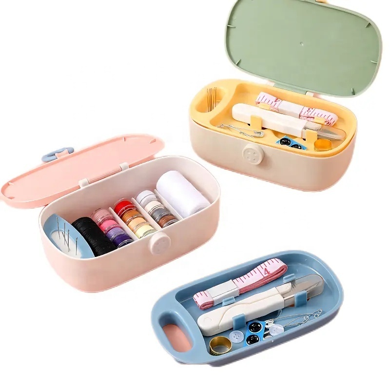 DIY Needlework Sewing Storage Box Travel Hotel Mini Sewing Kit Set Box