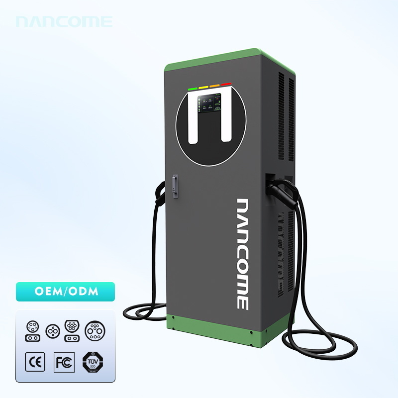 nancome 60kw 220v gb/t dc fast ev electric car mobile charger charging station commercial type 2 duobl gun app Ocpp J1772