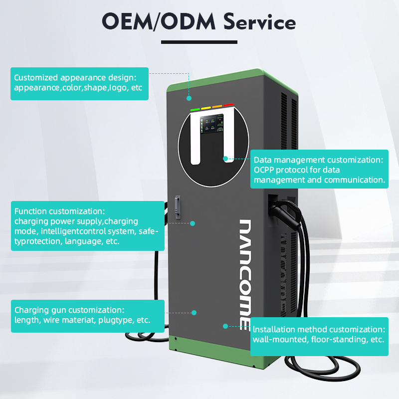 nancome 60kw 220v gb/t dc fast ev electric car mobile charger charging station commercial type 2 duobl gun app Ocpp J1772