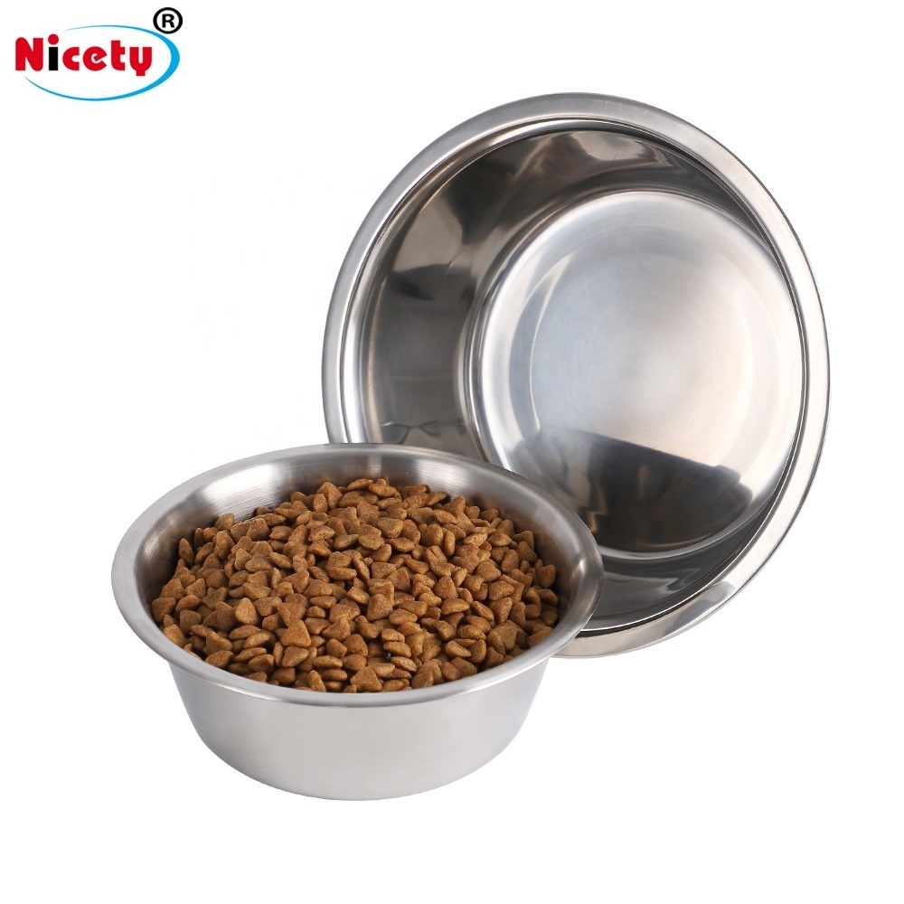 Wholesale pet food feeding stainless steel dog bowl  cat feeder bowl metal water bowl