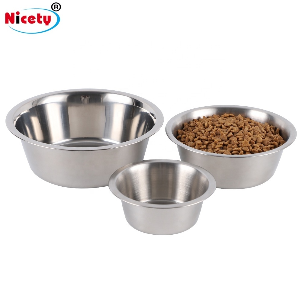 Wholesale personalized stainless steel water bowl for dog metal round pet feeder bowl