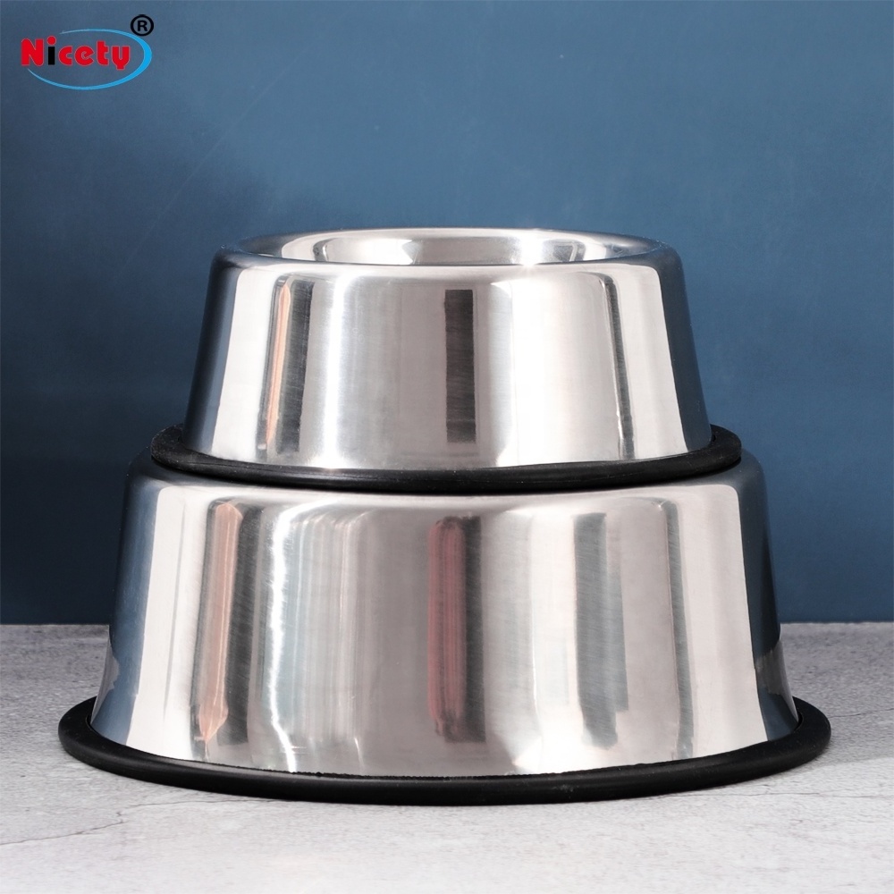 Stainless Steel Pet Bowl with Anti-slip Rubber Ring dog feeder for water