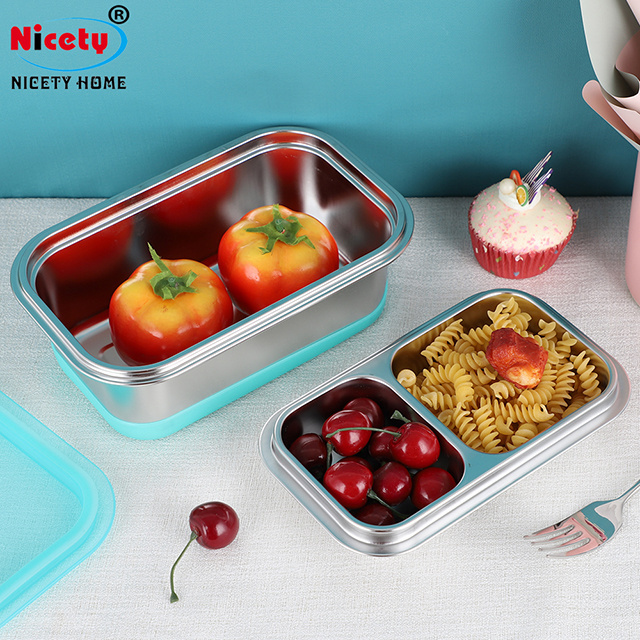 Hot Sales insulated 2 layers stainless steel lunch box thermal insulation food container leak proof